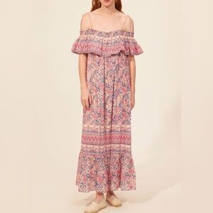 Antik Batik Helene Cotton Long Sundress Size M/40 Beach Vacation Resort Cruise